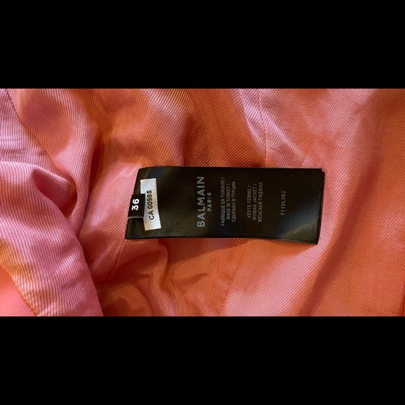 ❌❌SOLD❌❌2️⃣1️⃣0️⃣0️⃣ NWT Authentic Balmain Leather Blazer Size 36-S - Picture 7 of 13